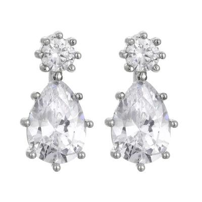 China 2021 NEW Trendy Waterdrop Big Zircon Crystal Stud Earrings Silver Earrings for Women for sale