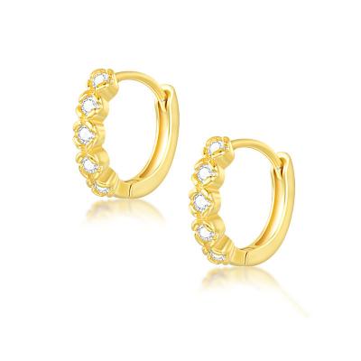 China FASHIONABLE S925 Sterling Silver Circle Zirconia Hoop Earrings Jewelry Women for sale