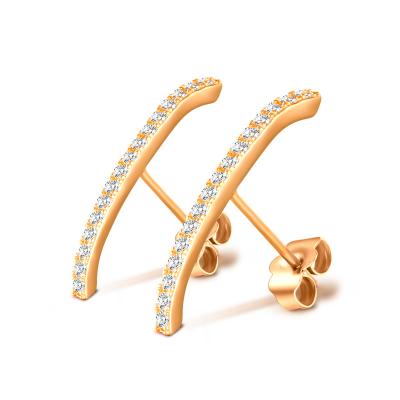 China FASHIONABLE S925 Personalized Jewelry Gold Plated Diamond 18k Sterling Silver Stud Earrings Amazon Success for sale