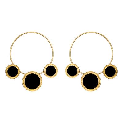 China Fashionable factory new design big geometry drop earrings colors alloy jewelry statement earrings stud for sale