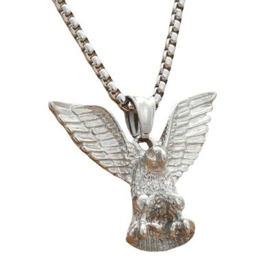 China Factory Direct Supply Punk Titanium Eagle Pendant Personality Retro Stainless Steel Animal Necklace for sale