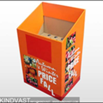 China Eco - Friendly Custom Trash Can Fruit Cardboard Retail Store Corrugated Paper Vegetable Display for sale