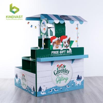 China Environmental Friendly Recyclable Cardboard Block Rotating Factory Display Stand Pallet Display for sale