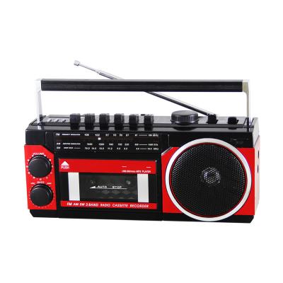 China IS-250 Mini Cassette Tape Recorder Radio With FM AM Switch 3 Band Radio SD USB MP3 Music Player With Fold Down Carry Handle for sale