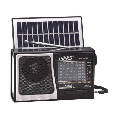 China NS 1521S FM AM SW1-6 8 Band PORTABLE Vintage Radio Rechargeable Retro Radio With SD TF Mp3 And USB Solar Panel for sale