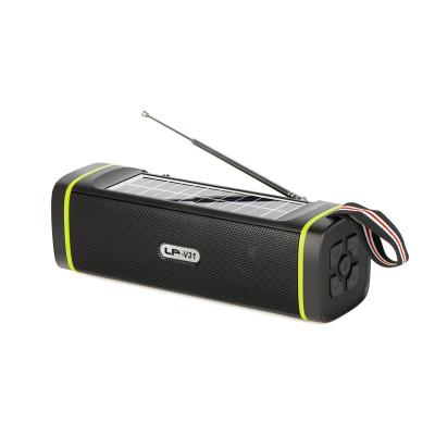 China LP-V31 Wireless Active Smart Portable Mini Speaker with AUX Noise. FM BT USB TF Good Game Player With Solar Panel LED Light for sale