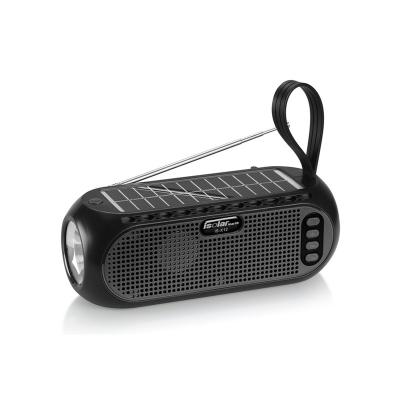 China Multifunctional Mini Solar Wireless Speaker BT Music IS-X12 LED Wireless Torch Flashlight Speaker with FM Radio for sale