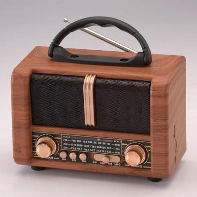 China IS-R605 Retro Classic PORTABLE AM Wooden Style 3bands FM Switch FM Radio with USB TF BT Music Player and Mini Speaker for sale