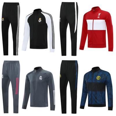 China 2021wholesale wear quick dry breathable running football/soccer jacket all clubs P2 football club wear long sleeve training tracksuit men athletic breathable quality for sale