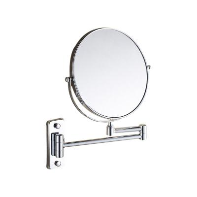 China Wall Mounted LED Magnifying Light Comes Tick Mirror Telescopic Design Makeup Mirror Stainless Steel Sliver Lens Brass Smart Bath for sale