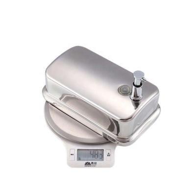 China Manual Foam Soap Dispenser 500ML/800ML/1000ML Chrome Stainless Steel Lotion Shampoo Dispenser Box Holder for sale