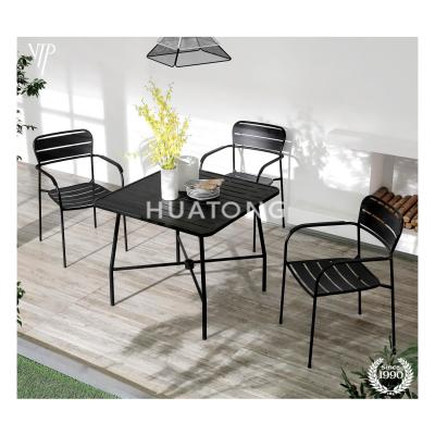 China durable viphuatong patio iron table set outdoor dining table and chair furniture set for restaurant furniture metal for sale