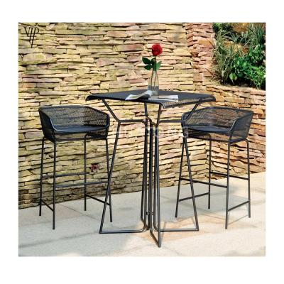 China Modern Aluminum Square Patio Bistros Modern Garden Set Coffee Table Chairs Outdoor Bar Sets 1 Buyer for sale