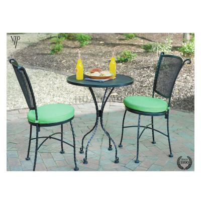 China Modern steel coffee set 3 piece two seater table balcony furniture set garden patio bar table set for sale