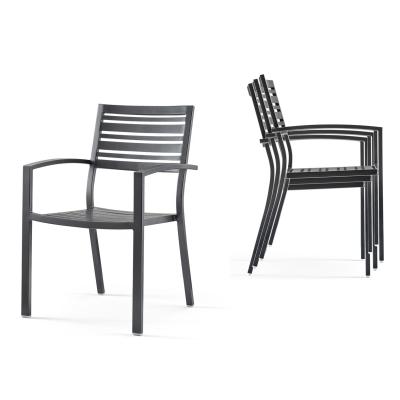 China Rustproof Simple Modern American Cafe Bistro Chair Wrought Iron Restaurant Restaurant Metal Black Outdoor Chair for sale