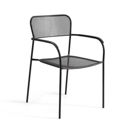 China Eco-friendly\UV Resistant\Water Proof\Weather Resistant Modern Outdoor Metal Dining Mesh Chair Iron Cafe Restaurant Wire Chair for sale