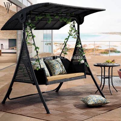 China UV-Resistant Outdoor Garden Furniture Steel Rattan Double Seater Cushion Hanging Egg Chair for sale