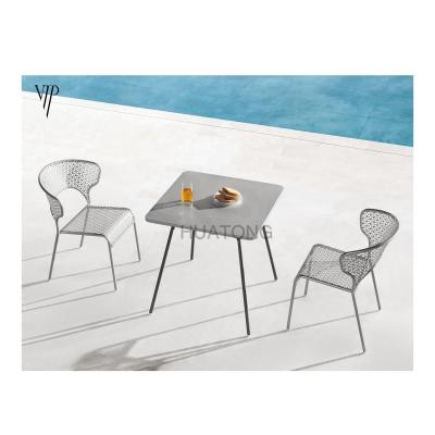 China Rustproof General Use Industrial Rectangle Dining Table Conference Table Cafe Table And Chairs for sale