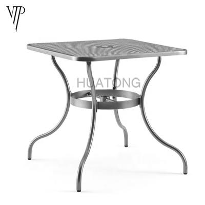 China Rustproof Outdoor Furniture Steel Leisure Garden Set Cafe Furniture Chair And Table Patio Dining Bistro Set Table for sale