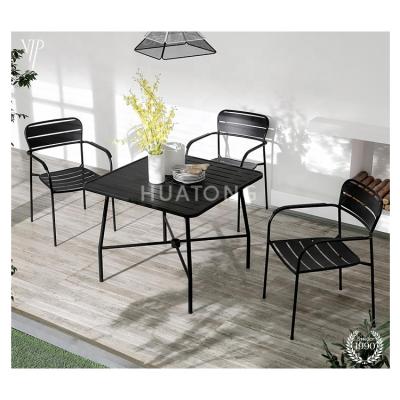 China New Design 4pcs Durable Outdoor Furniture Garden Luxury Steel Patio Dining Sets for sale