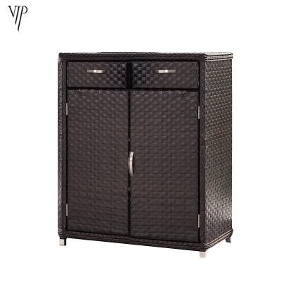 China Modern Stylish Living Room Waterproof Synthetic Rattan Sideboard or Garden Storage Cabinet Outdoor Furniture for sale