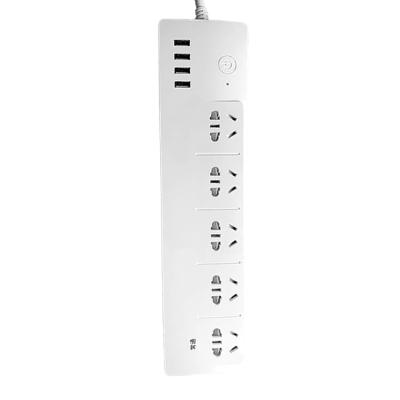 China New Tuya Wifi Universal NC 2021 Residential/Multipurpose Power Strip With Lightning Protection 1.68M 5 Way Extension Socket Power Strip for sale