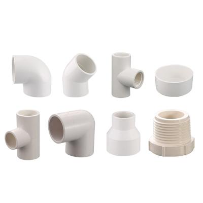 China Water supply 1/2 names pvc rubber elbo cross joint diy materials galvanized elbow plumbing pvc plastic pipe fitting for sale