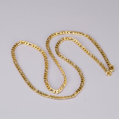 China Trendy Fashion 6mm Figaro Chain Stainless Steel Necklace Jewelry Minimalist 18K Gold Plated Choker Chain Necklace For Women for sale