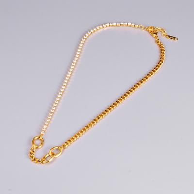 China Hot Sale Punk Bling Claw Necklace 18k Gold Plated Stainless Steel Diamond Chain Necklace Women Fashion for sale