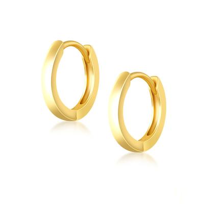 China FASHIONABLE French Minimalist High Polished 18k Gold Plated Women 925 Sterling Silver Huggies Earrings Earrings for sale