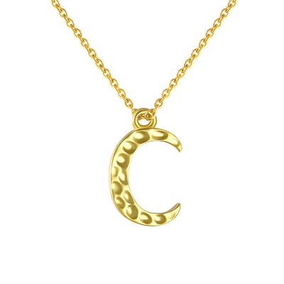 China FASHIONABLE European Simple Gold Plated Clavicle Necklace Fashion 925 Sterling Silver Chain Moon Pendant Necklace for sale