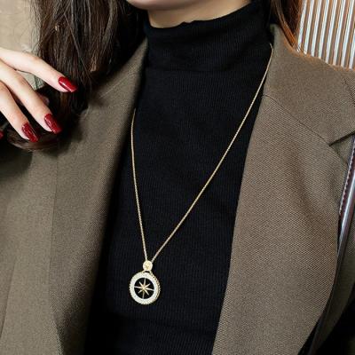 China Adjustable Fashion Women Sweater Chain Necklace Long Brass Jewelry for sale