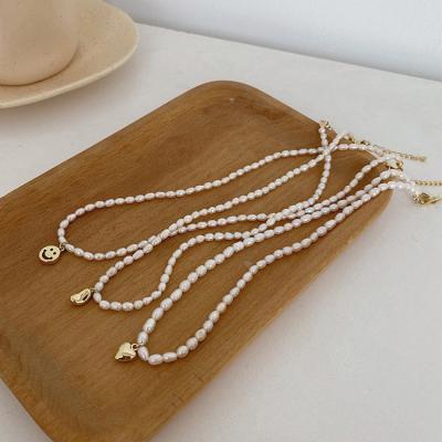 China TRENDY Retro Fashion Natural Freshwater Pearl Beaded Necklace Women for sale