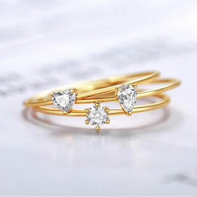 China Au750 Gold CLASSIC Tasty Real 18k Inlaid Real Diamond Wedding Gold Ring For Women Single Girl for sale