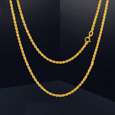 China Wholesale Au750 Yellow Gold Jewelry Twist Chain 18k Real Gold Necklace for sale