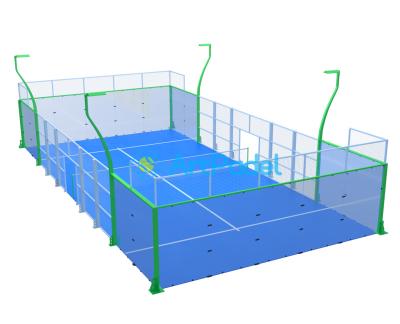 China Load more quantity than each container WPT 2022 approved ART padel panoramic paddle tennis court for sale