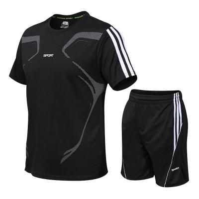 China QUICK DRY Quick Dry Men Summer Sports Wear T-shirt Set Short Track Clothing Male Sweatsuit Sports Suits for sale