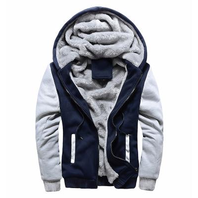 China Anti-wrinkle Winter Men Hoodies Shear Thick Jackets Warm Fleece Zipper Hoodies For Men for sale