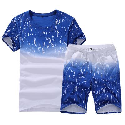 China QUICK DRY Mens T Shirt With Shorts Pants Set Summer Men Outwear Gym Sports Wear For Men for sale