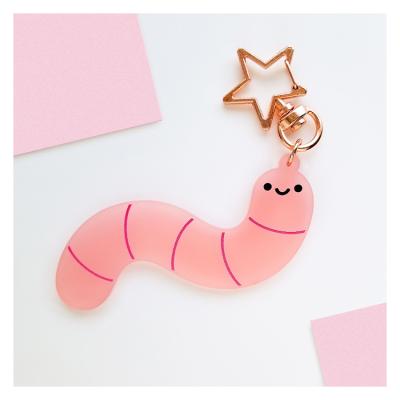 China Creative Frosted Semi-permeable Frosted Key Chains Jinlei Key Chain Cartoon Plastic Anime Frosted Keychain for sale