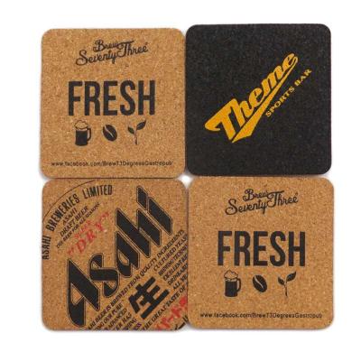 China Viable Custom Square Round Double Mats And Print Place Cork Coaster For Drink for sale