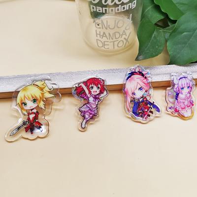 China Waterproof 2020 Customs Acrylic Glitter Cute Key Chain Epoxy Charms Acrylic Material for sale