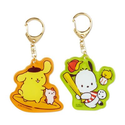 China 2021 Yiwu JINLEI cartoon cheap anime OEM key chain custom transparent acrylic logo printed epoxy charms for sale for sale