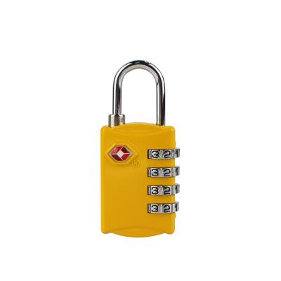 China Wide Application TSA 4 Digit Combination Steel Padlock Luggage Travel Lock for sale