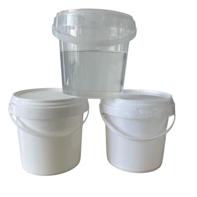 China 500ml 1L2L3L5L Tamper Proof White Clear Plastic Round Buckets With Lids Food Grade Packing Bucket for sale