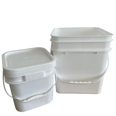 China Tamper Proof Wholesale Plastic Buckets 4L-25L Square Plastic Buckets With Handle for sale