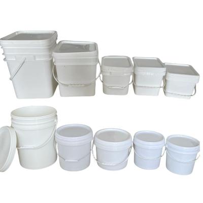 China 1L 2L 5L Tamper Resistant Plastic Drum Pail Container Food Grade Plastic Bucket for sale