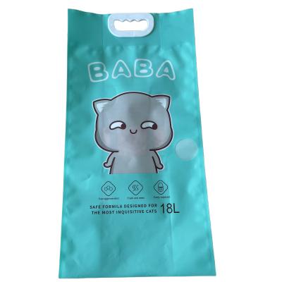 China Custom Moisture Proof Cat Litter Bag With Handle Zip Lock Bags for sale