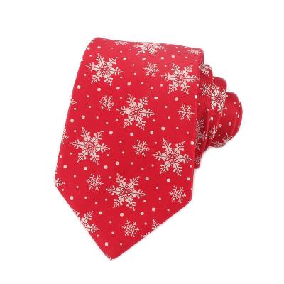 China Custom Made 100% Polyester DaCheng Snow Logo Necktie Wholesale Men Ties For Christmas for sale