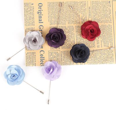 China Wholesale Handmade Accessories Men's Dacheng Shirt Metal Brooch Colorful Flower Lapel Pin for sale